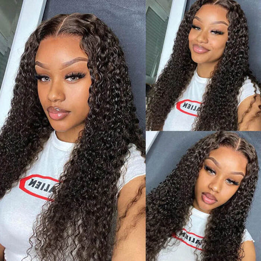 13x4 Deep Wave Curly Lace Front Wigs 100% Human Hair