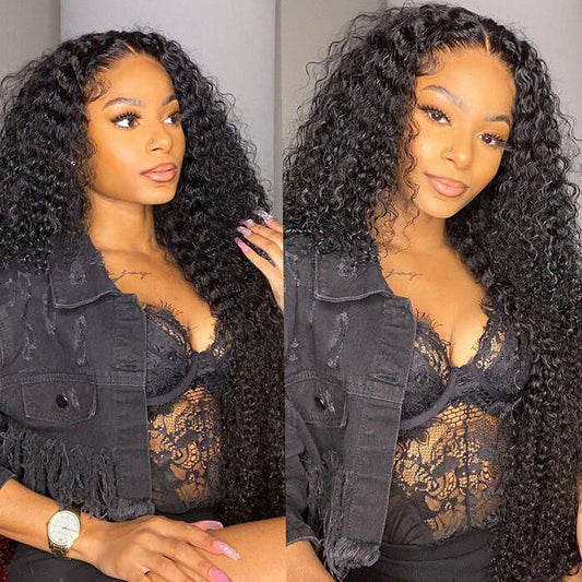 13x4 HD Kinky Curly Lace Front Wigs Glueless 100% Virgin Human Hair