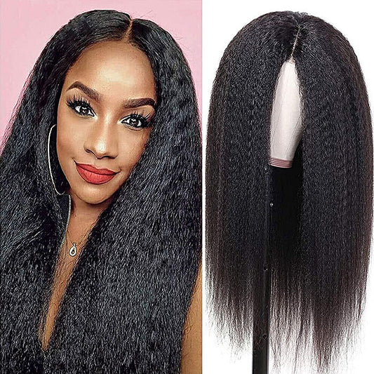 Transparent 13x4 Lace Front Wigs Yaki Kinky Straight Human Hair wig